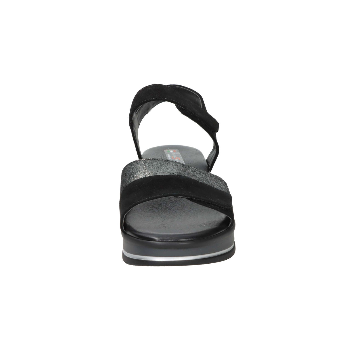 SPACE MODA Donna Sandali con zeppa 12422 Nero