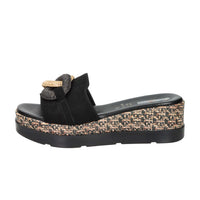 SPACE MODA Donna Ciabatte con zeppa 50131-E5 Nero