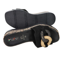 SPACE MODA Donna Ciabatte con zeppa 50131-E5 Nero