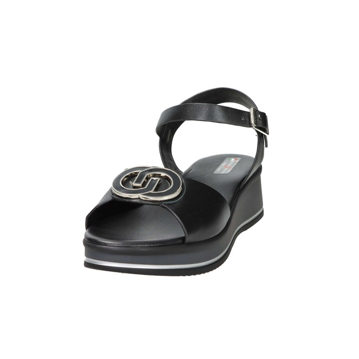 SPACE MODA Donna Sandali con zeppa 12294 Nero