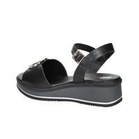 SPACE MODA Donna Sandali con zeppa 12294 Nero