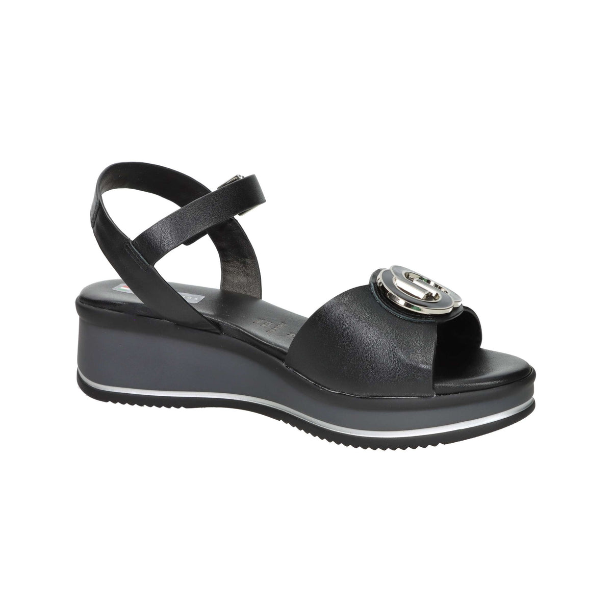 SPACE MODA Donna Sandali con zeppa 12294 Nero