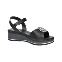 SPACE MODA Donna Sandali con zeppa 12294 Nero
