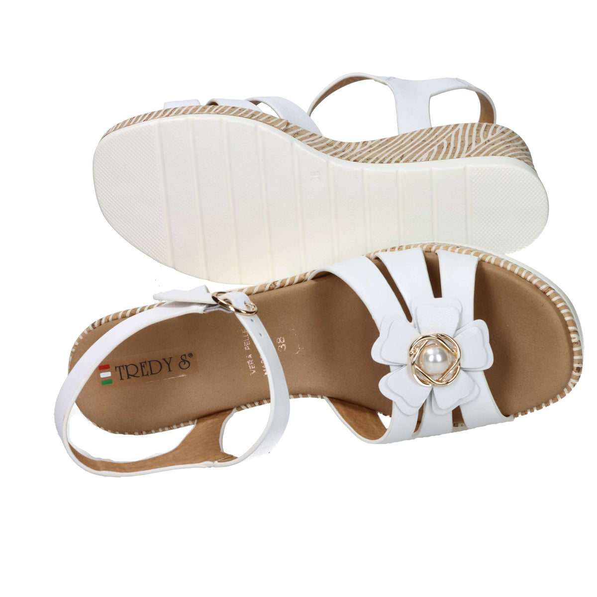 Tredy's Donna Sandali con zeppa 2451202 Bianco
