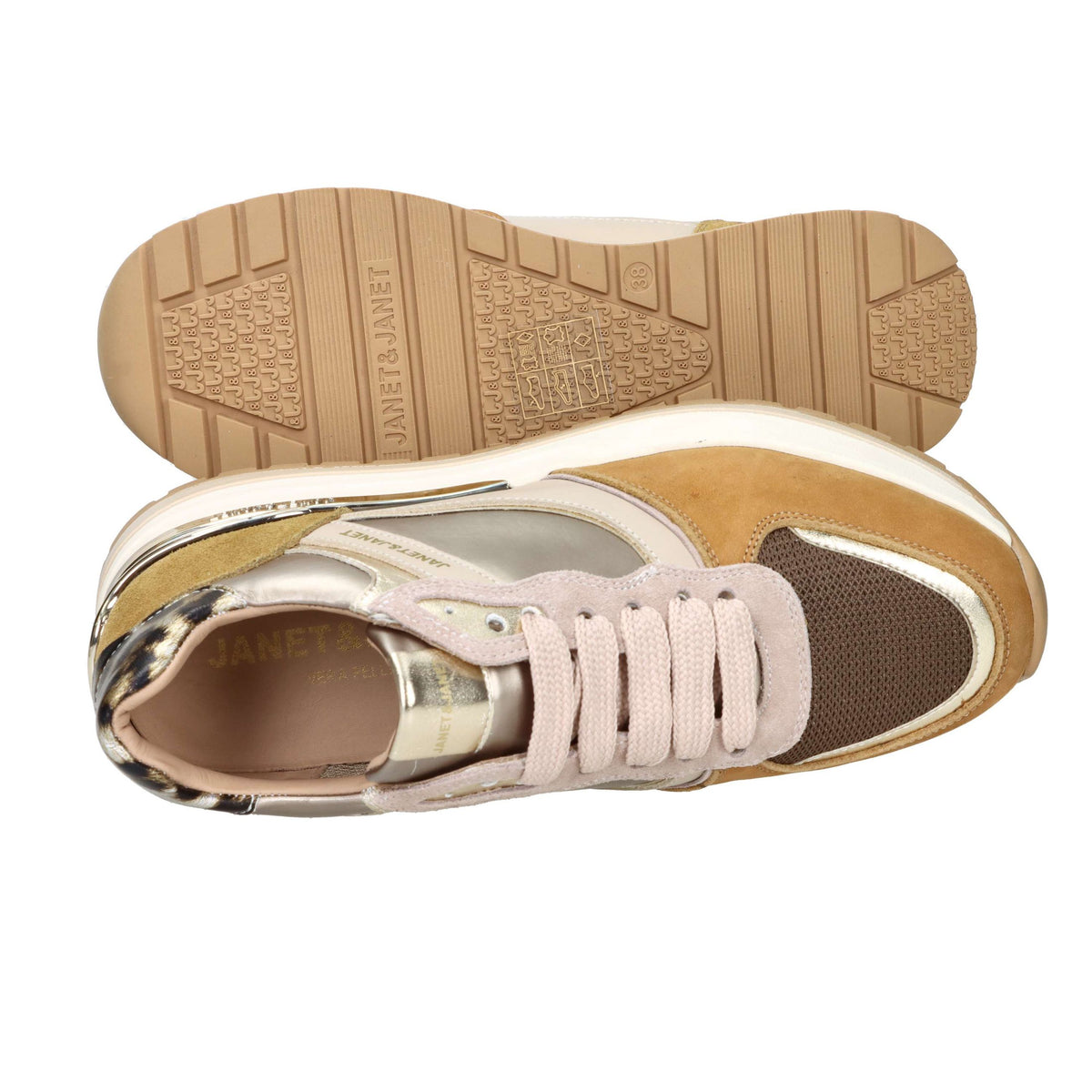 JANET & JANET Donna Sneakers bassa J-411 Cuoio