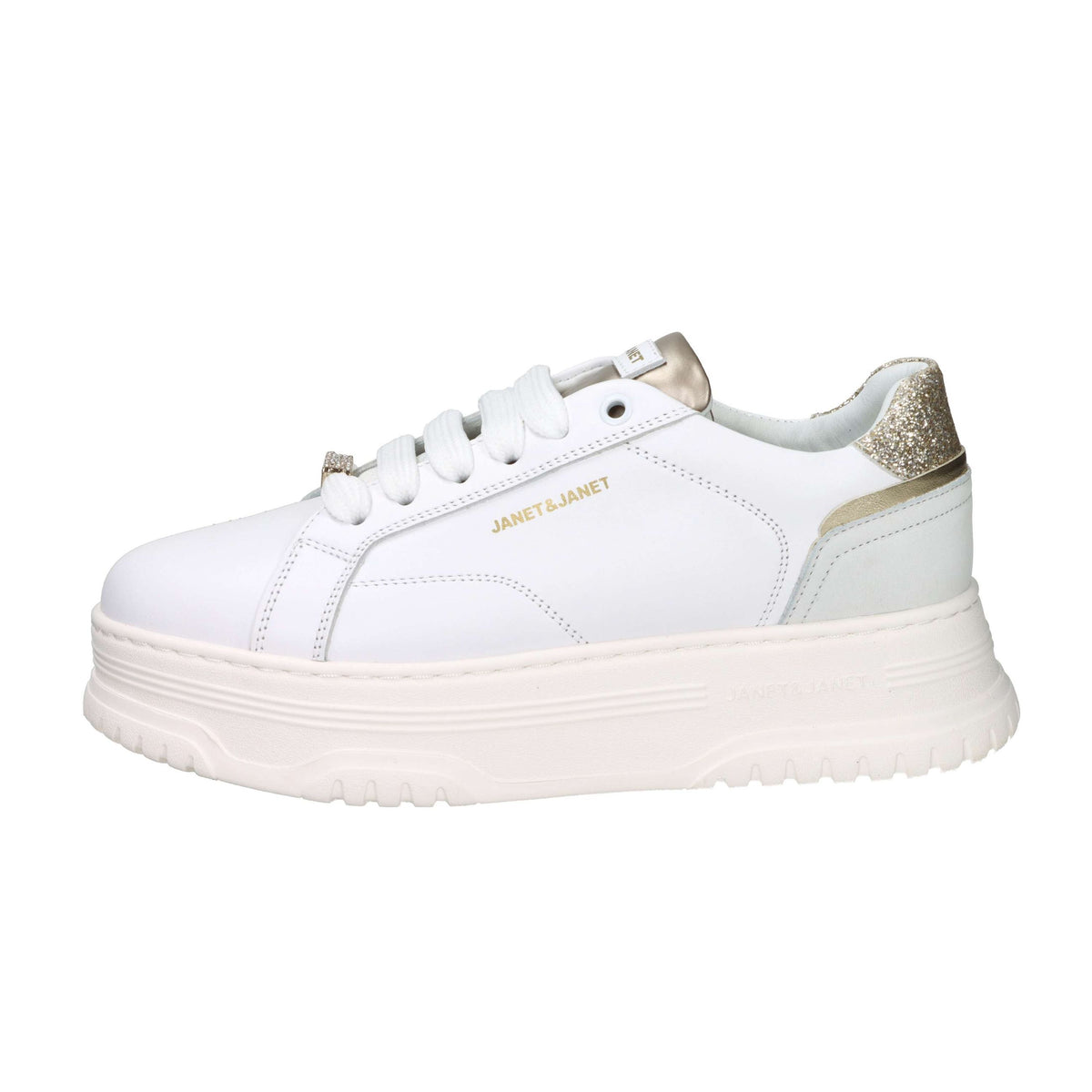 JANET & JANET Donna Sneakers bassa J-422 Bianco/Oro