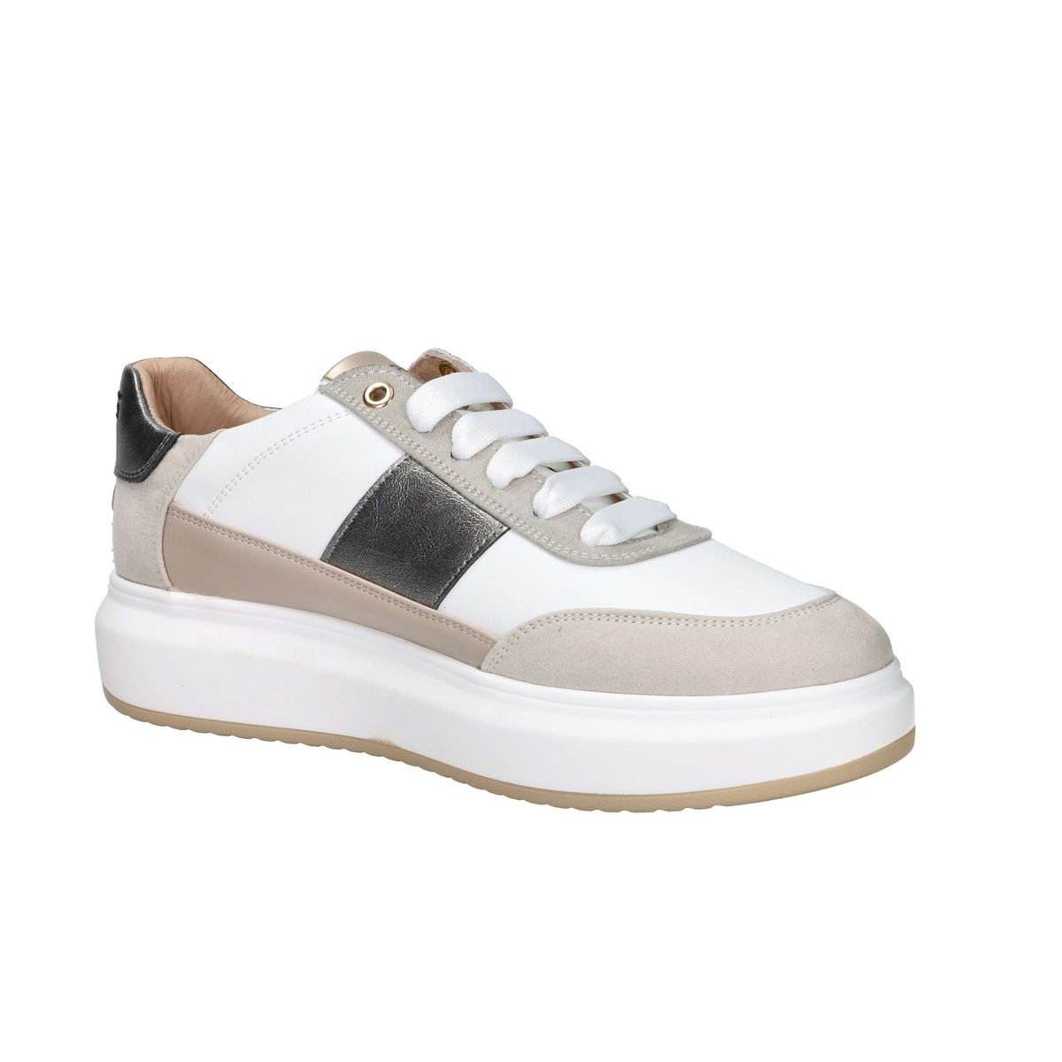 KEYS Donna Sneakers bassa K-11203 Bianco/Beige