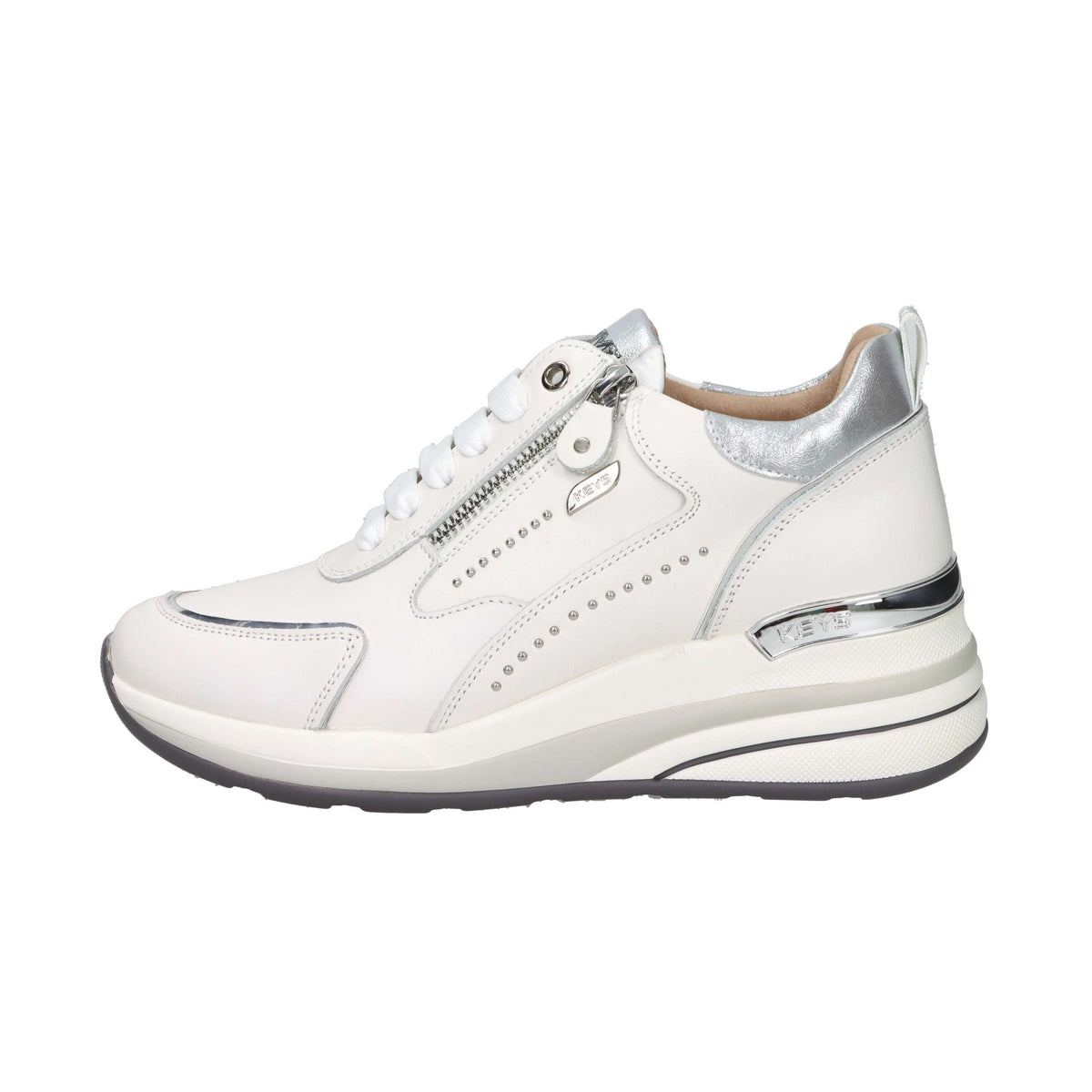 KEYS Donna Sneakers bassa K-11223 Bianco/Argento