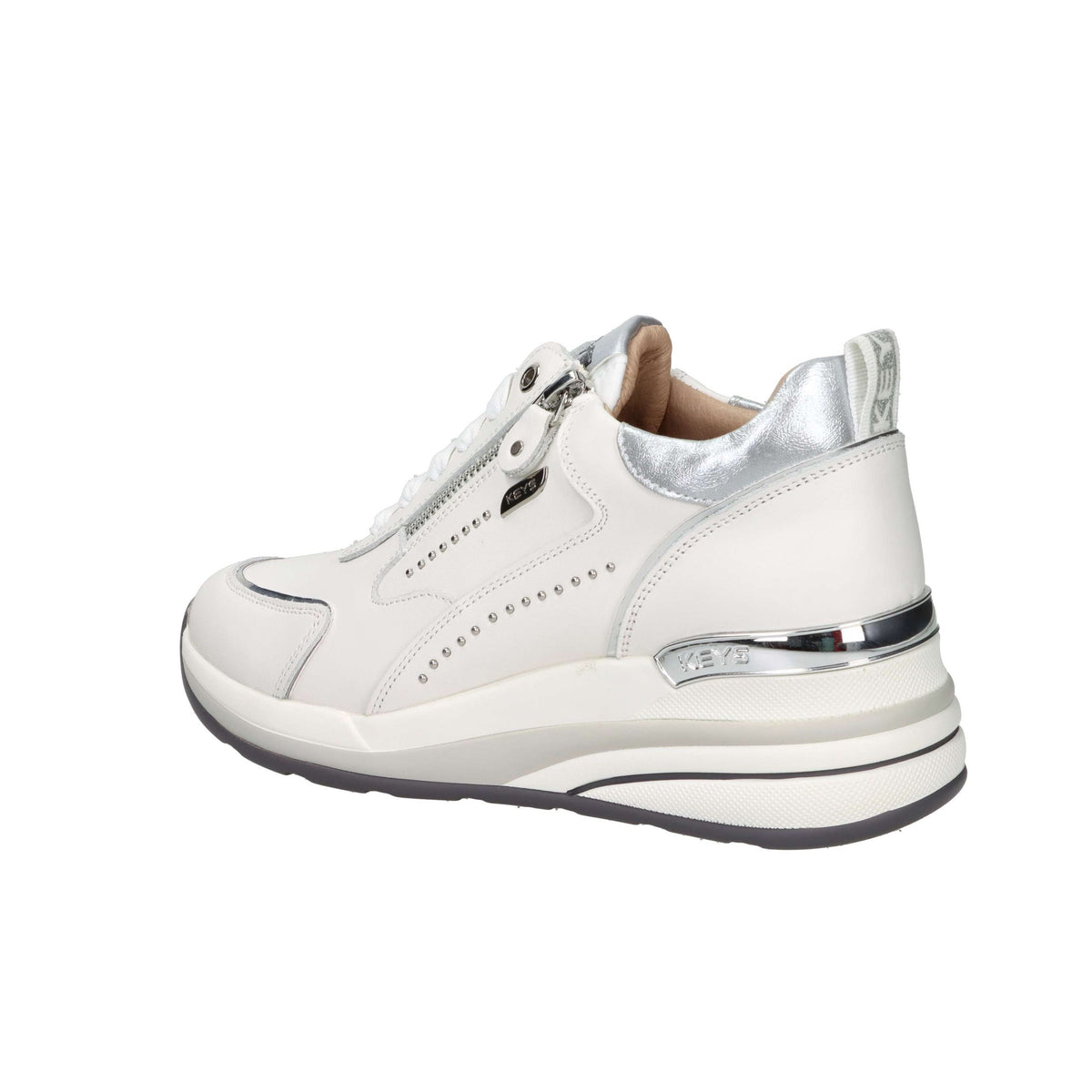 KEYS Donna Sneakers bassa K-11223 Bianco/Argento