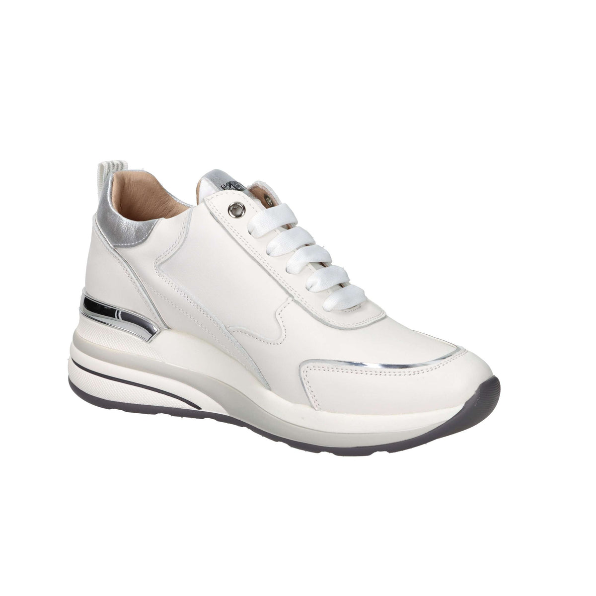 KEYS Donna Sneakers bassa K-11223 Bianco/Argento