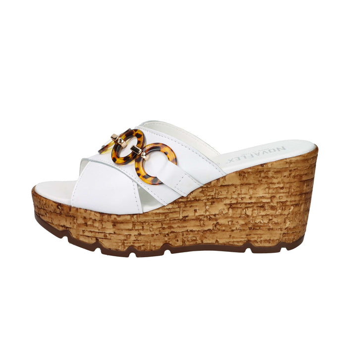 NOVAFLEX Donna Ciabatte con zeppa VERCEIA Bianco