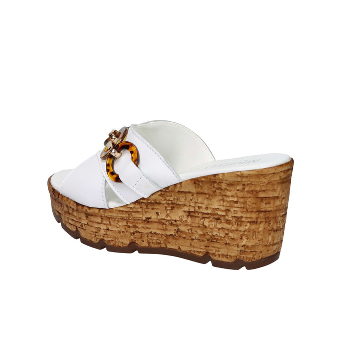 NOVAFLEX Donna Ciabatte con zeppa VERCEIA Bianco