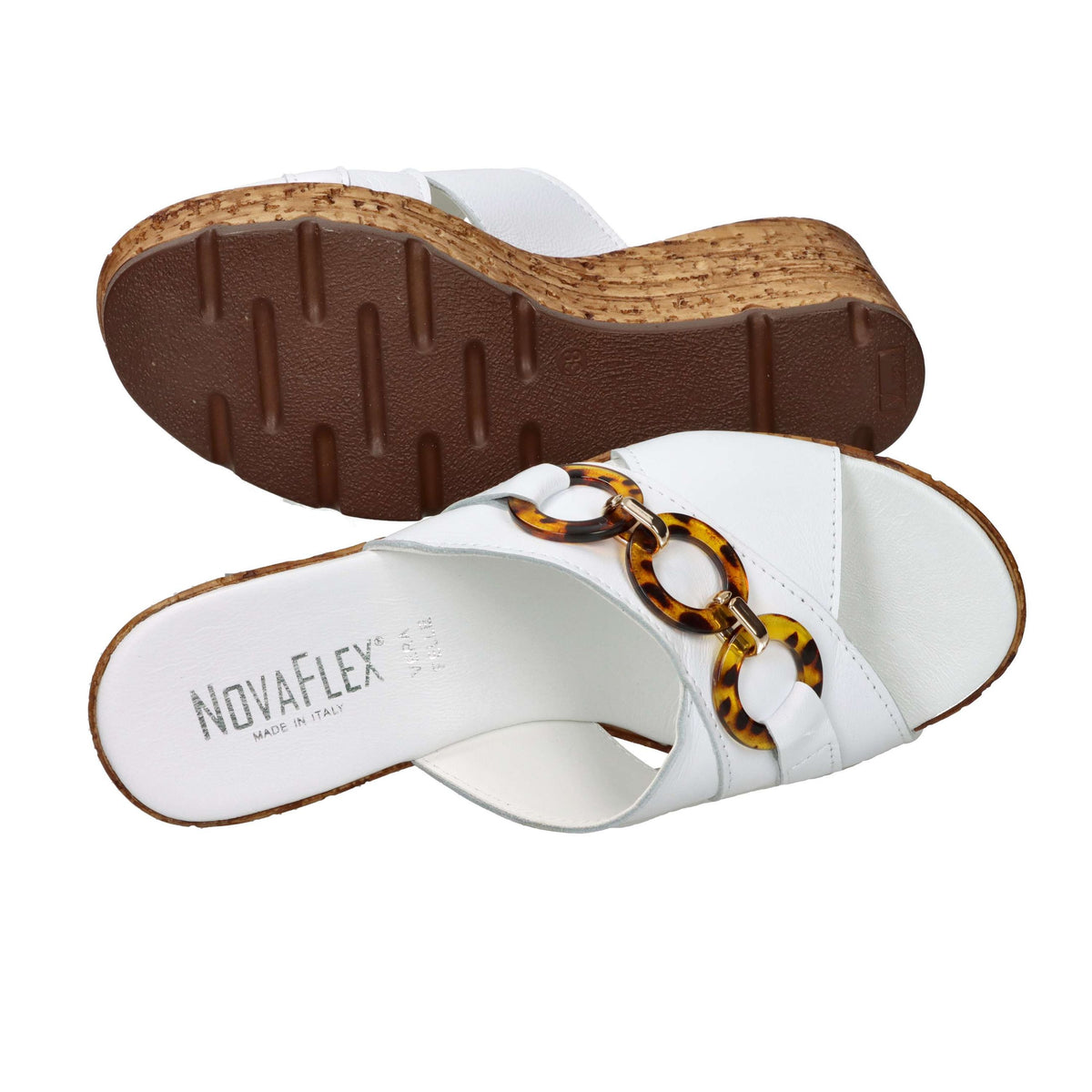 NOVAFLEX Donna Ciabatte con zeppa VERCEIA Bianco