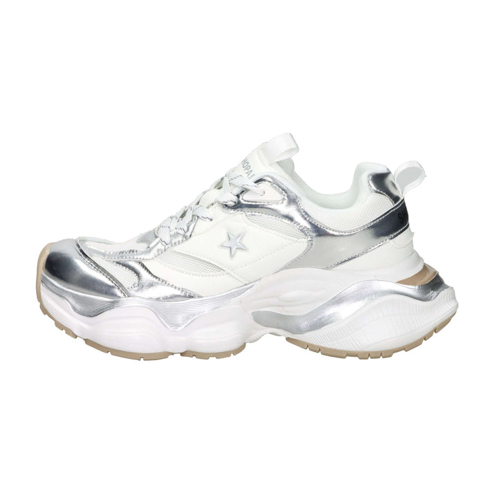 Shop Art Donna Sneakers bassa SASS250241 Bianco/Argento