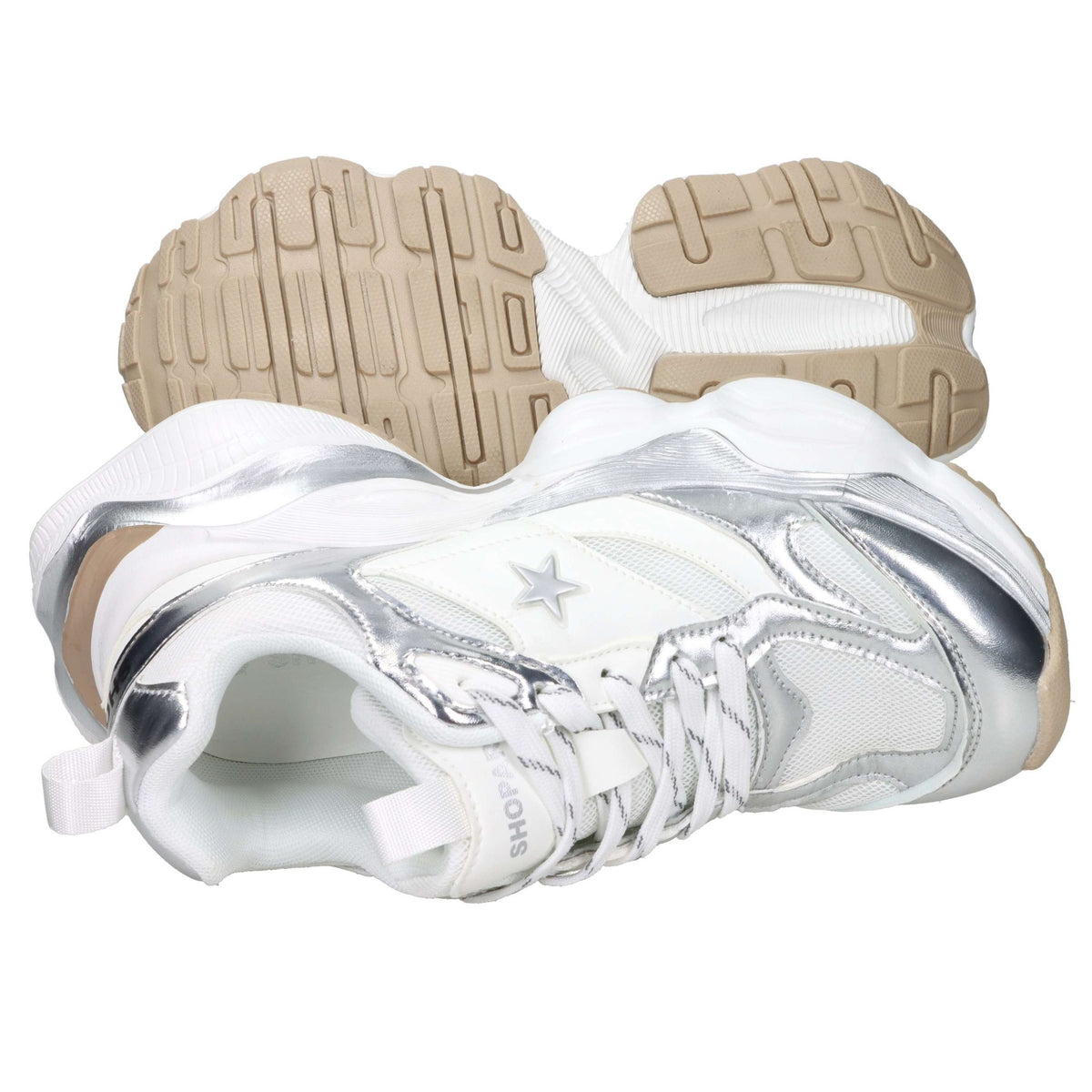 Shop Art Donna Sneakers bassa SASS250241 Bianco/Argento