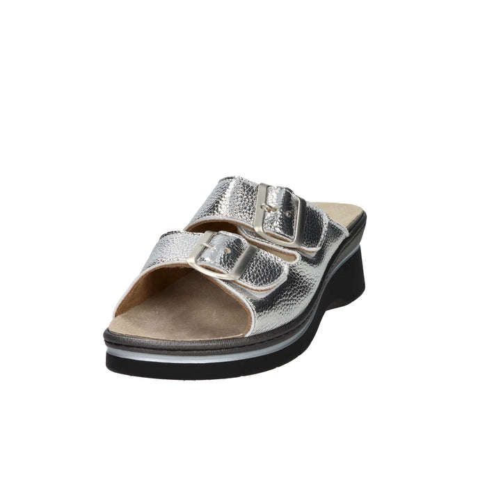 NOVAFLEX Donna Ciabatte con zeppa VIGGIANELLO Argento