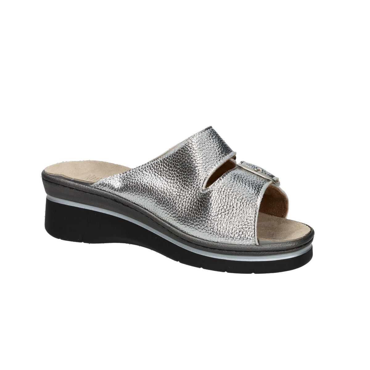 NOVAFLEX Donna Ciabatte con zeppa VIGGIANELLO Argento