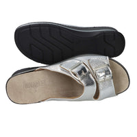 NOVAFLEX Donna Ciabatte con zeppa VIGGIANELLO Argento