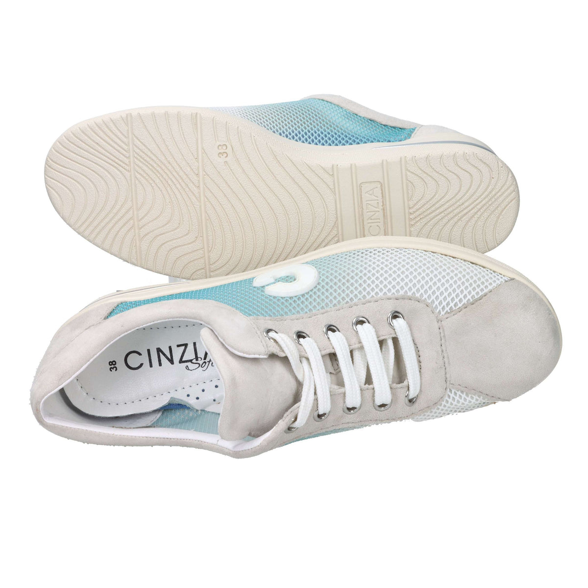 CINZIA SOFT Donna Sneakers bassa IV0923492 Bianco/Celeste