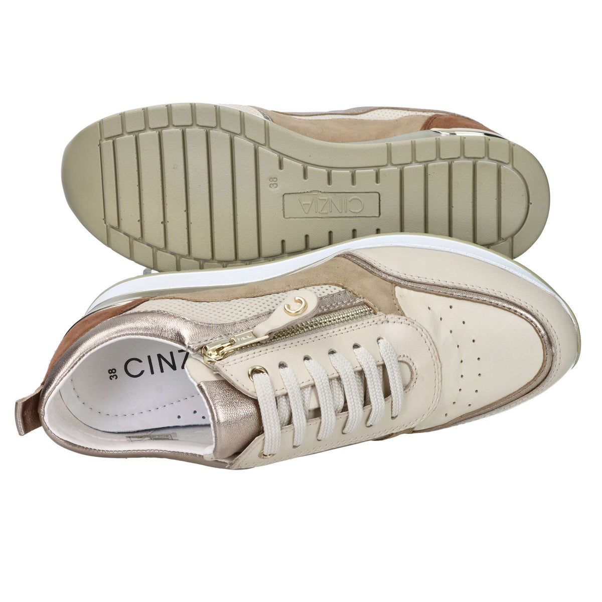 CINZIA SOFT Donna Sneakers bassa IV2523289 Beige/Cuoio