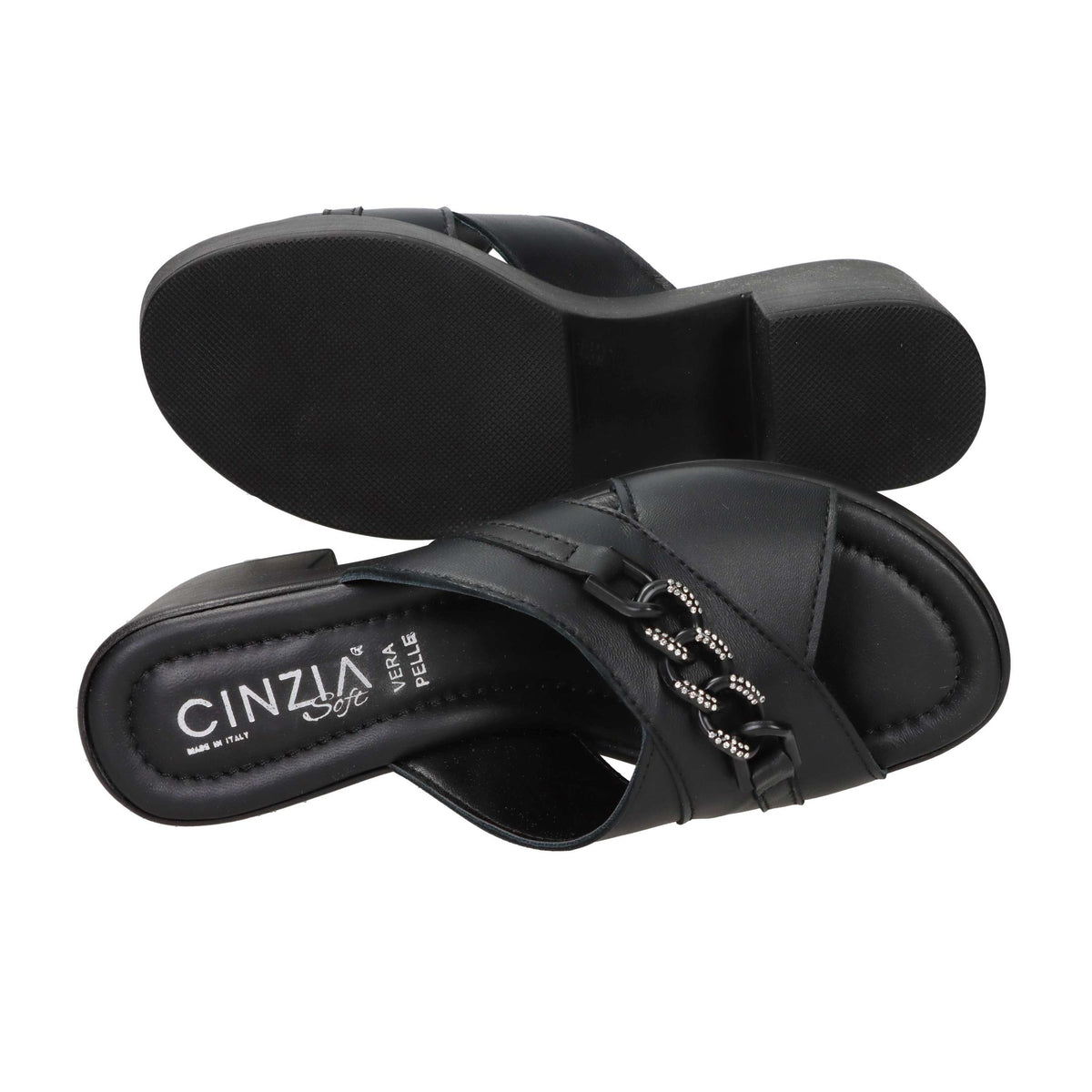 CINZIA SOFT Donna Ciabatte con tacco IAF203519 Nero