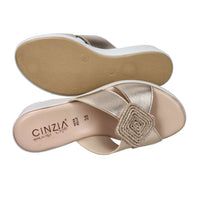 CINZIA SOFT Donna Ciabatte con zeppa TS61312 Rame