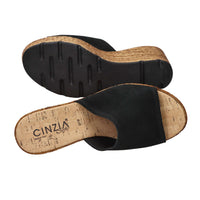 CINZIA SOFT Donna Ciabatte con zeppa IAF373320 Nero