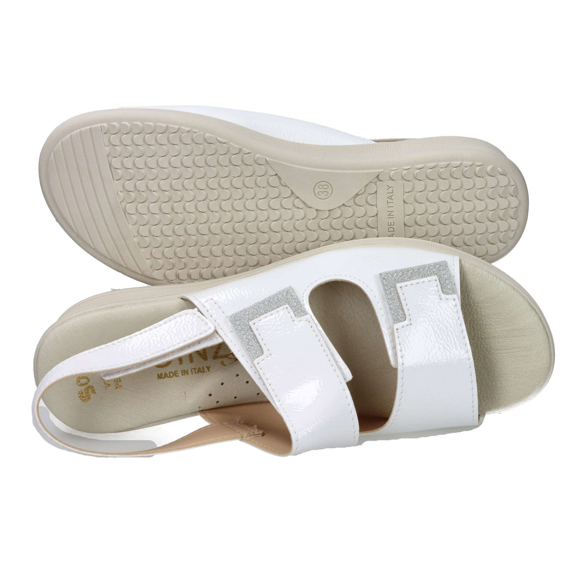 CINZIA SOFT Donna Sandali con zeppa LF85001 Bianco/Argento