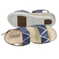 CINZIA SOFT Donna Sandali con zeppa IO13643 Blu