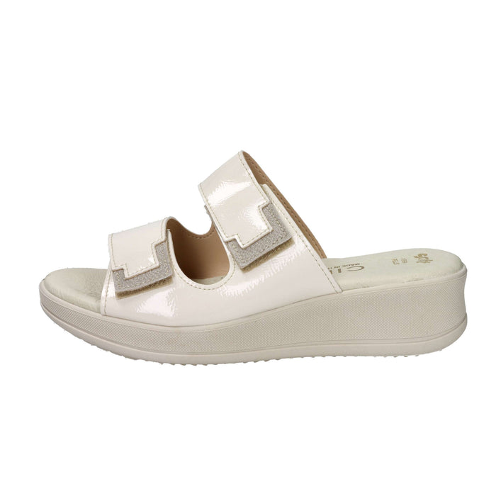 CINZIA SOFT Donna Ciabatte con zeppa LF85002 Beige/Oro