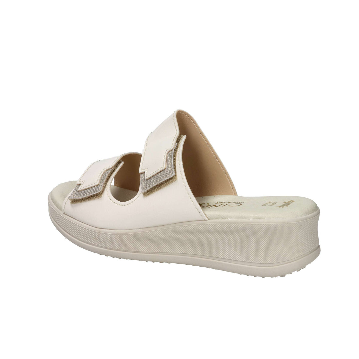 CINZIA SOFT Donna Ciabatte con zeppa LF85002 Beige/Oro