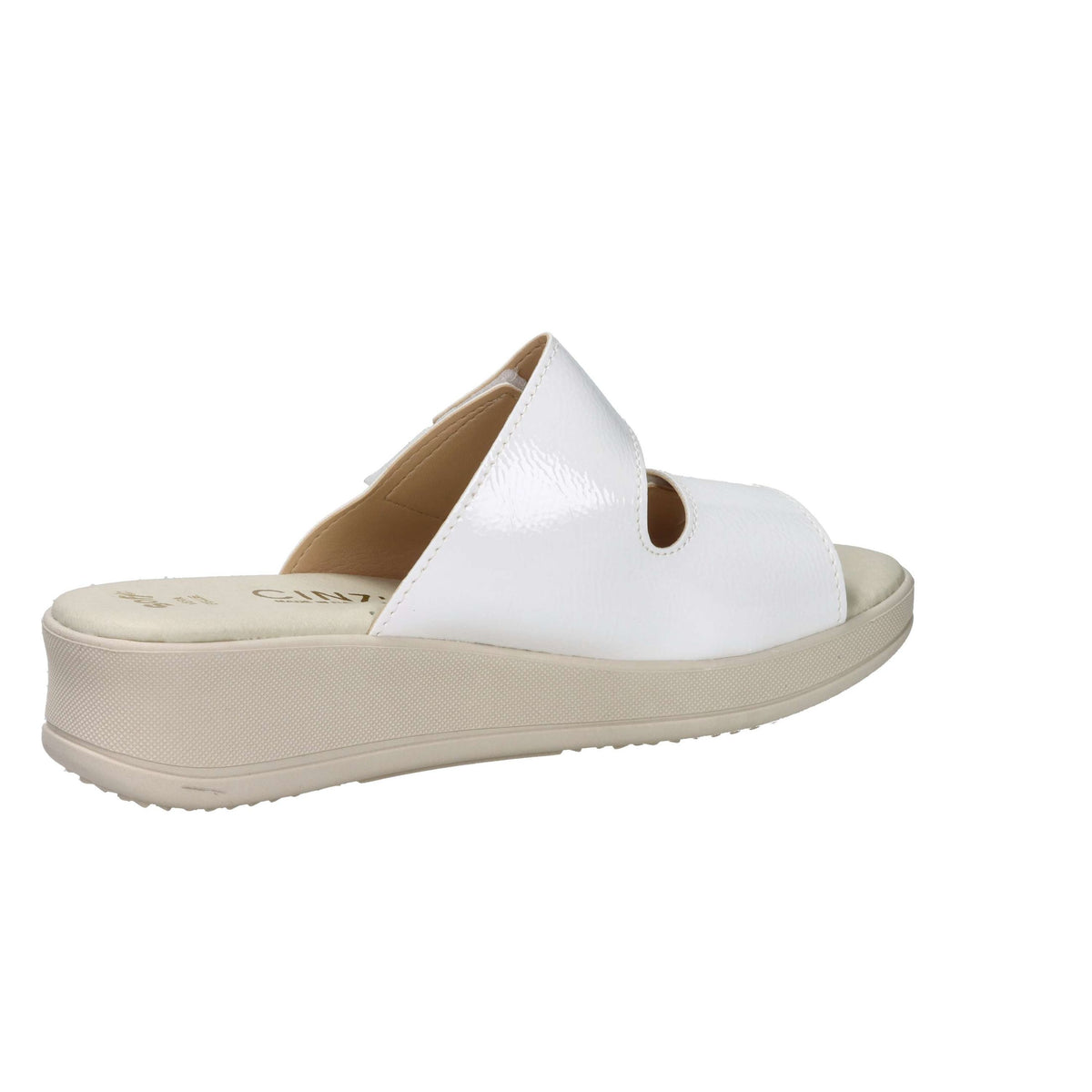 CINZIA SOFT Donna Ciabatte con zeppa LF85002 Bianco/Argento