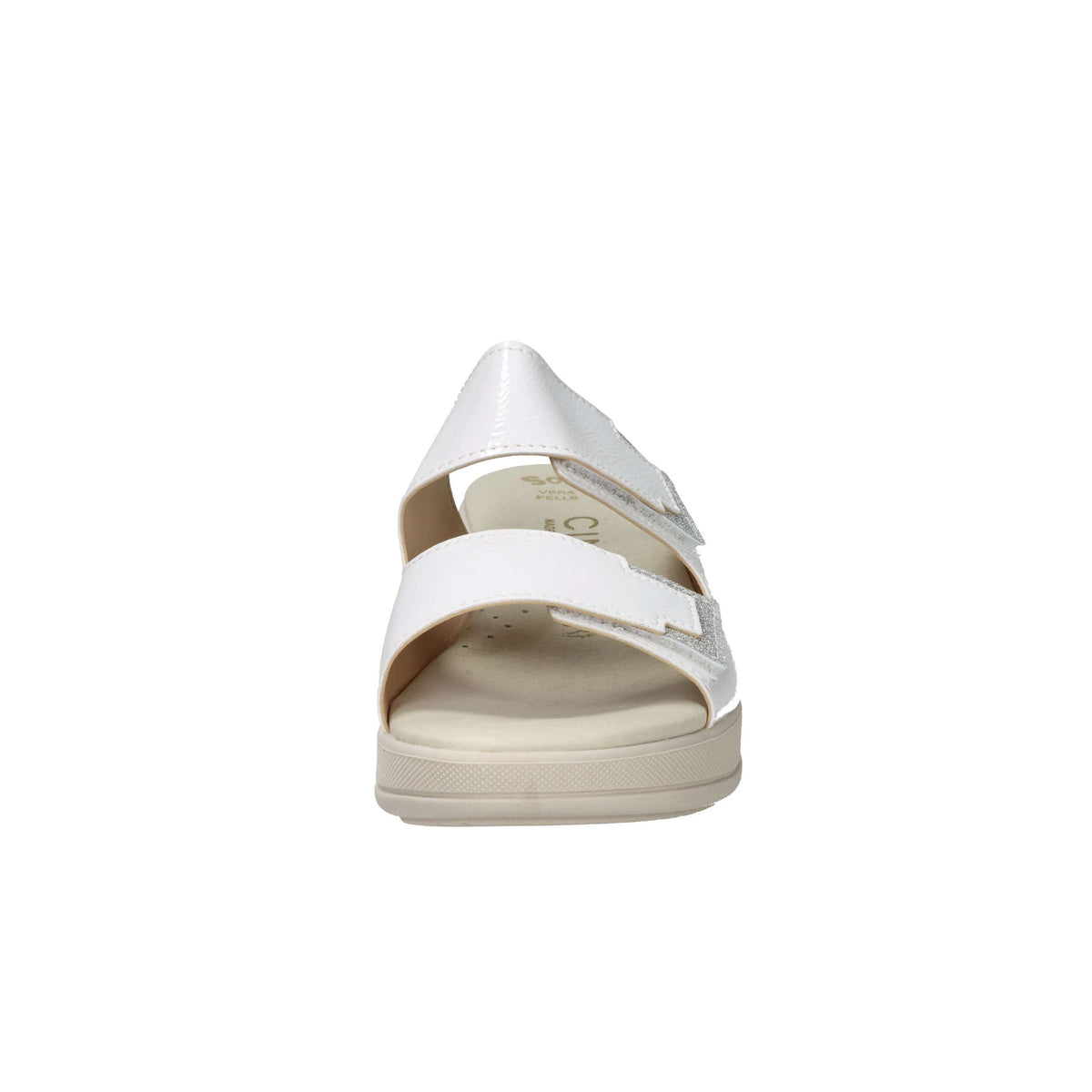 CINZIA SOFT Donna Ciabatte con zeppa LF85002 Bianco/Argento