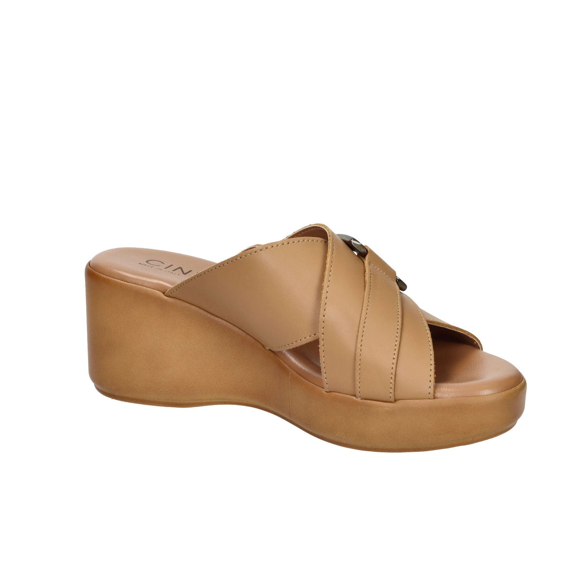 CINZIA SOFT Donna Ciabatte con zeppa TS61324 Cuoio