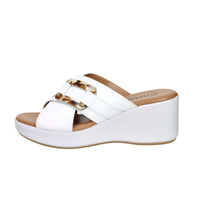 CINZIA SOFT Donna Ciabatte con zeppa TS61324 Bianco