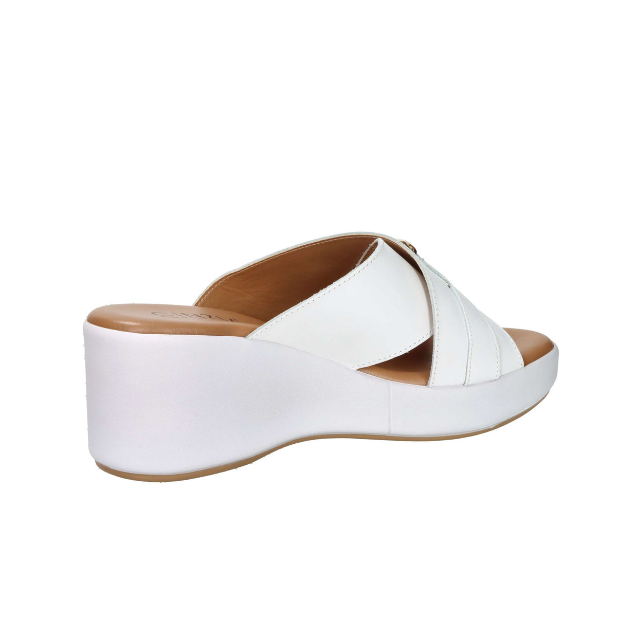 CINZIA SOFT Donna Ciabatte con zeppa TS61324 Bianco