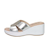 Cinzia Soft Damen Pantoffel mit Keilabsatz TS61312 Silber