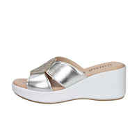 CINZIA SOFT Donna Ciabatte con zeppa TS61312 Argento