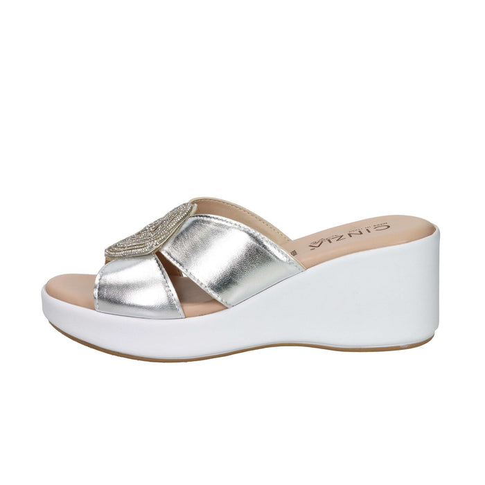 CINZIA SOFT Donna Ciabatte con zeppa TS61312 Argento