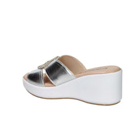 CINZIA SOFT Donna Ciabatte con zeppa TS61312 Argento