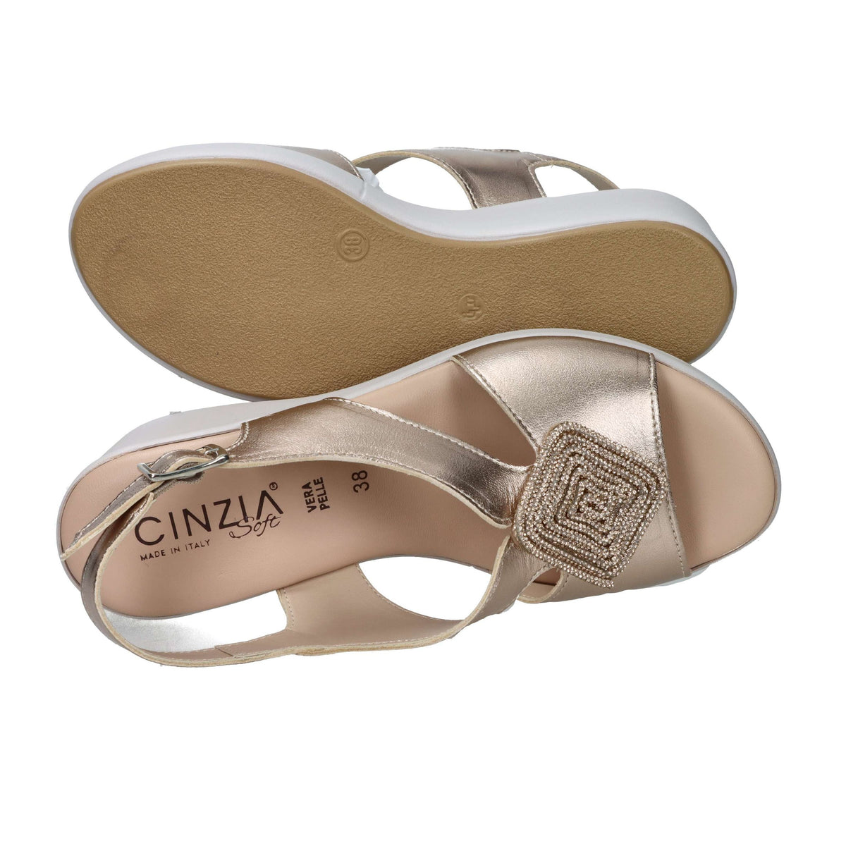 CINZIA SOFT Donna Sandali con zeppa TS61313 Rame