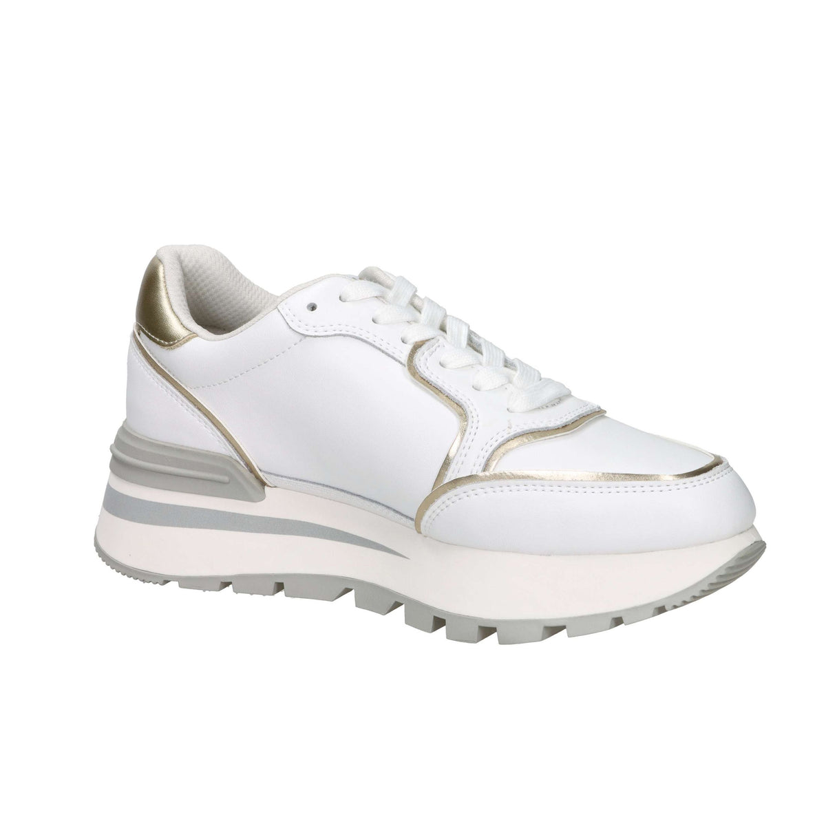 LIU-JO Donna Sneakers bassa AMAZING 25 Bianco/Oro