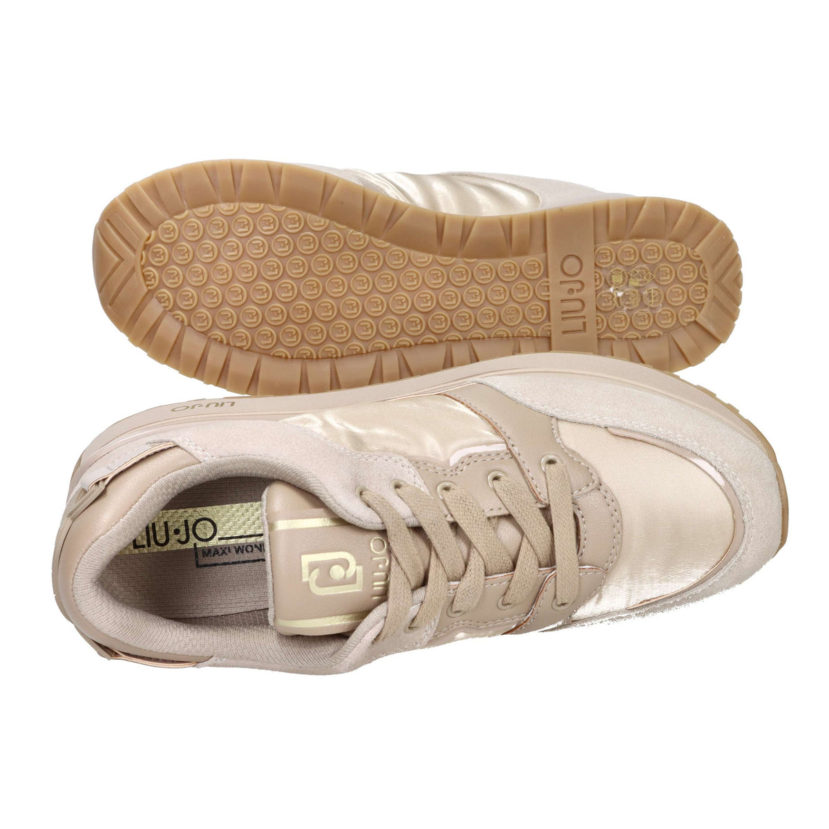 LIU-JO Donna Sneakers bassa MAXI WONDER 91 Tortora
