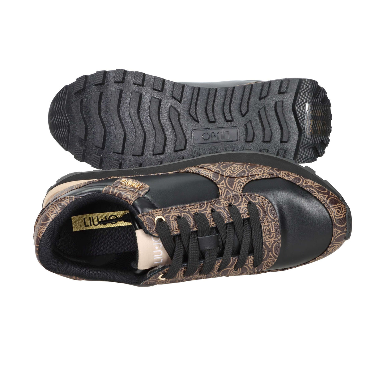 LIU-JO Donna Sneakers bassa EVELYN 915 Nero/Marrone