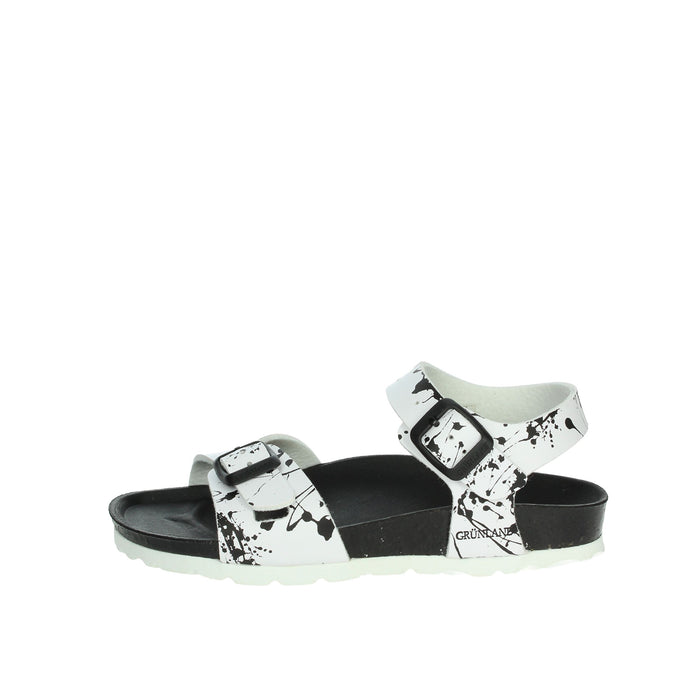 GRUNLAND Bambini e ragazzi Sandali bassi SB1410-40 Bianco/Nero