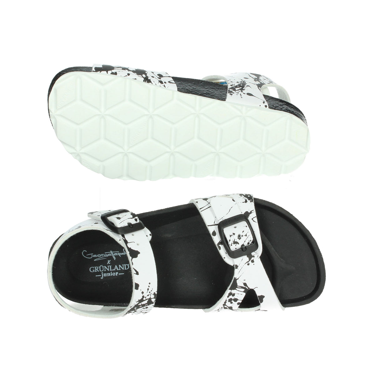 GRUNLAND Bambini e ragazzi Sandali bassi SB1410-40 Bianco/Nero