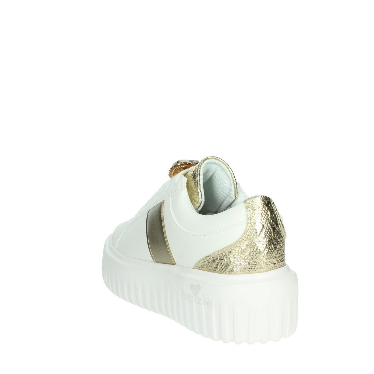 BRACCIALINI Donna Sneakers bassa BA126 Bianco/Oro