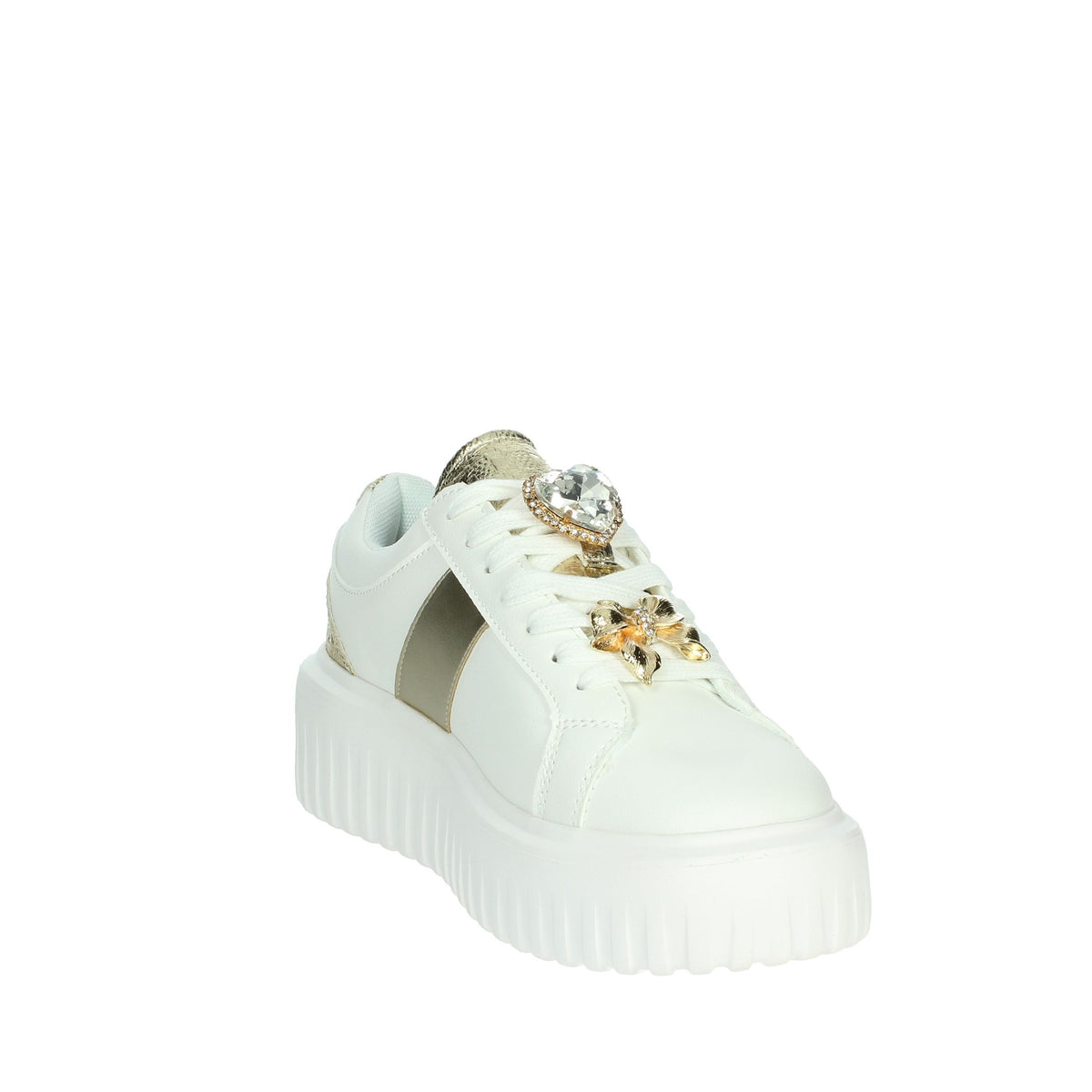 BRACCIALINI Donna Sneakers bassa BA126 Bianco/Oro