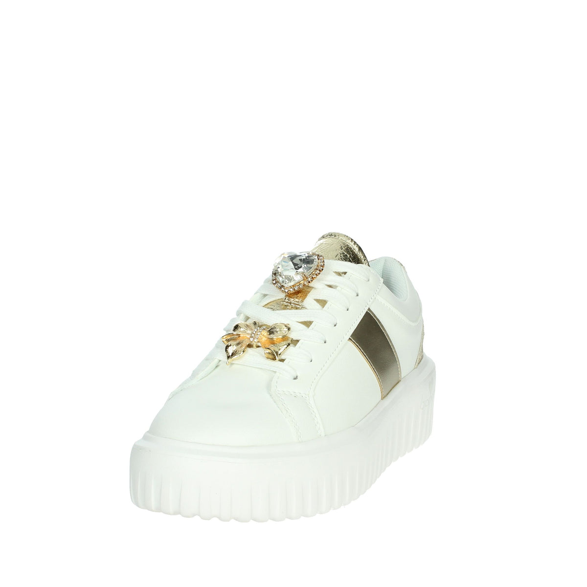 BRACCIALINI Donna Sneakers bassa BA126 Bianco/Oro