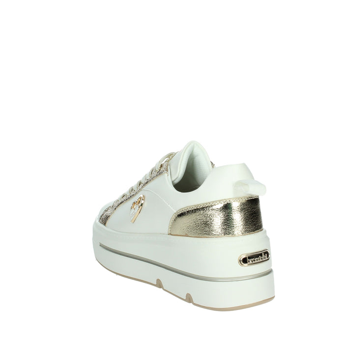 BRACCIALINI Donna Sneakers bassa BA139 Bianco/Oro